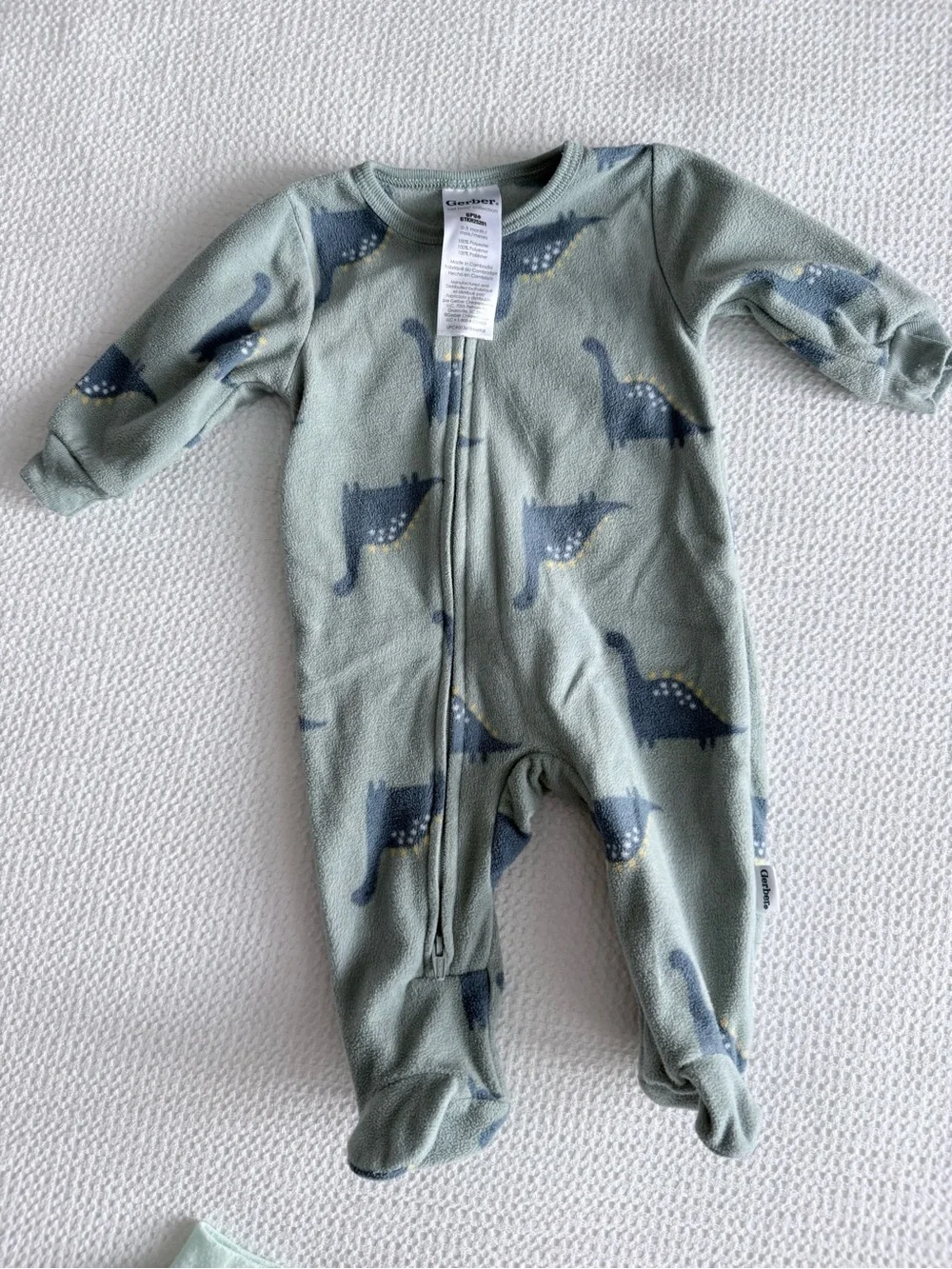 4-Pack Multi-Color Baby Fleece Footed Onesies- Dinosaur & Sheep Prints